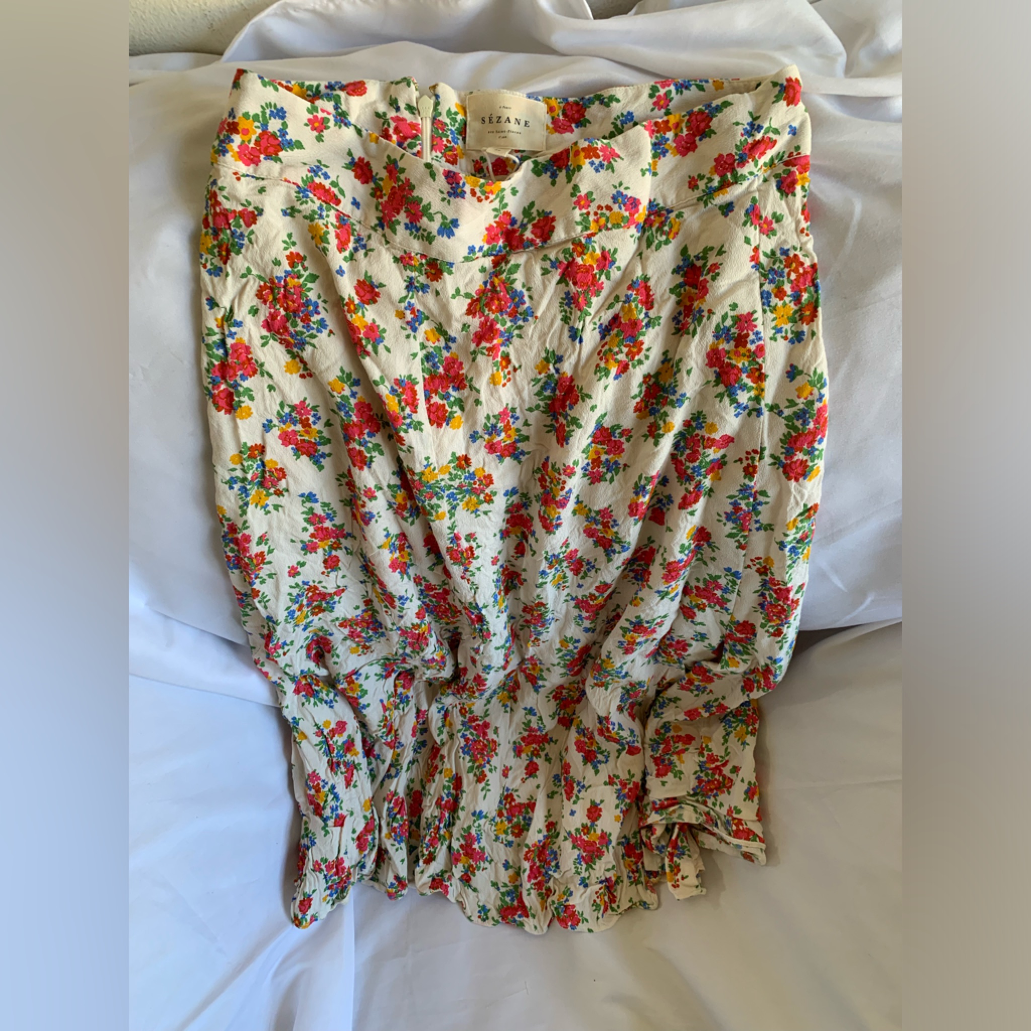 Sezane Floral Skirt Womens Size 38 Small Nwot